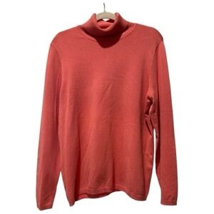 Chico’s Coral Lightweight Turtleneck Sweater Size 1 Medium Soft Knit Top